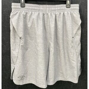 UMBRO Athletic 8" Shorts Men's M Gray Soccer‎ Gym Running   Zip Pocket Vented